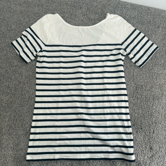 Joe Fresh Tops - Last Chance - Joe Fresh White and Black Striped Short Sleeve Tee